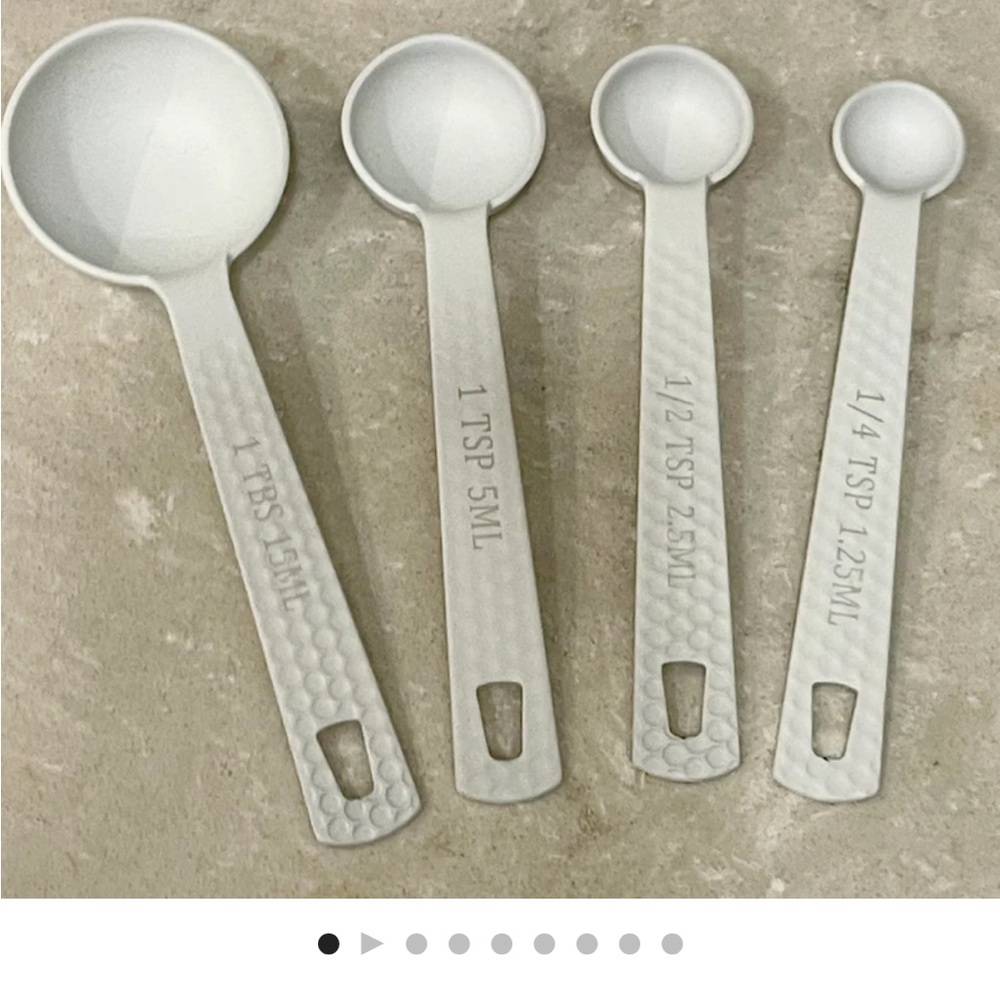 NEW Measuring spoons, white steel textured measuring spoons, kitchen utensils! - Picture 2 of 11